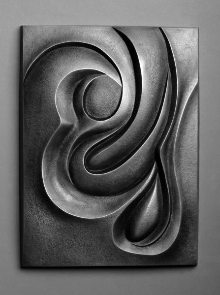 "Drop" 1998; 10x14x2" (cast aluminum)